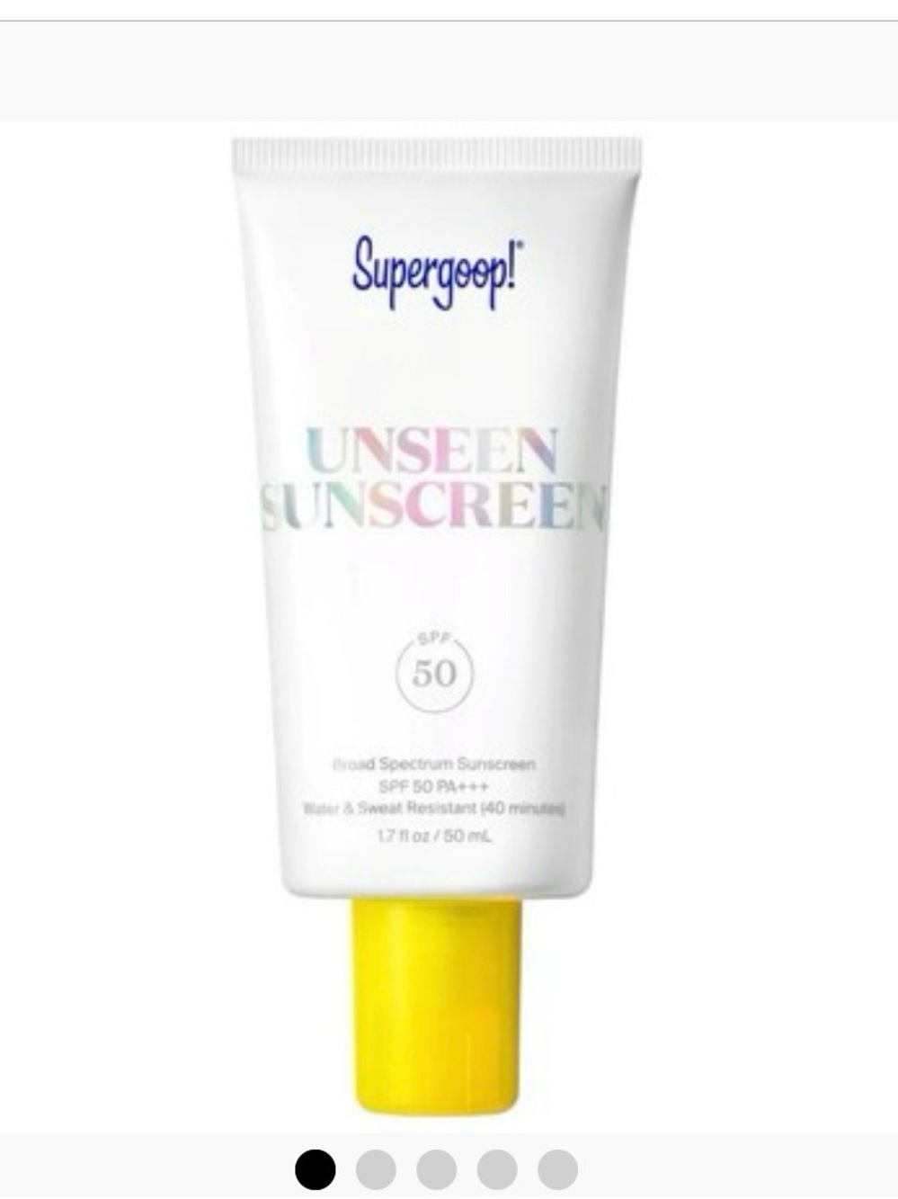 Supergoop! Unseen Sunscreen Tube - White with Yellow Cap